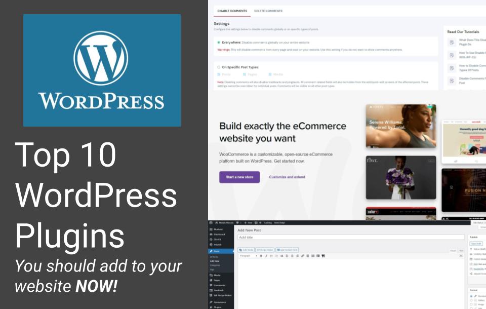 Top 10 WordPress Plugins you should add NOW!